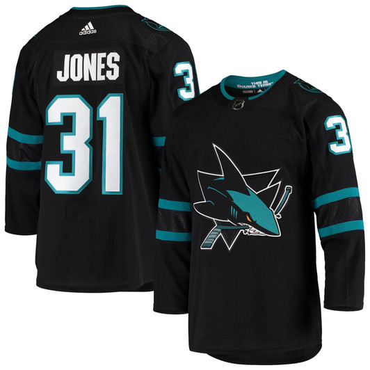 Men'S Adidas Martin Jones Black San Jose Sharks Alternate  Jersey