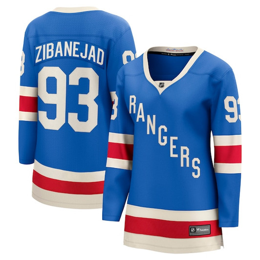 Women's New York Rangers Mika Zibanejad Fanatics Blue Centennial Breakaway Jersey