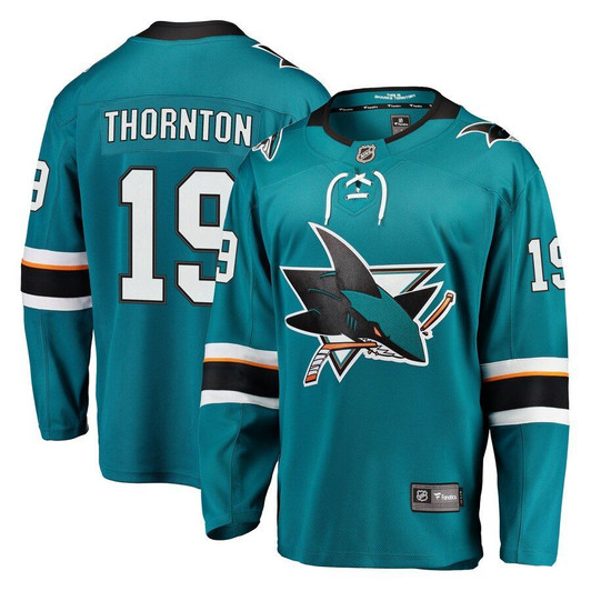 Joe Thornton San Jose Sharks Fanatics Branded Breakaway Jersey - Teal