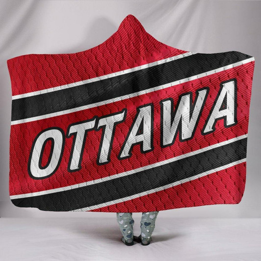 Ottawa Senators Unofficial Hockey Jersey Hooded Blanket Adult Youth, Large Size 60X80 Inches, Hooded Blanket244