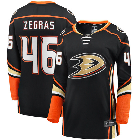 Women'S Fanatics Branded Trevor Zegras Black Anaheim Ducks Home Breakaway Jersey
