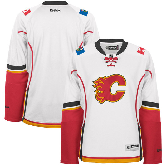 Women'S Reebok White Calgary Flames Premier Road Jersey