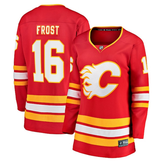 Women's Calgary Flames Morgan Frost Fanatics Red Home Breakaway Jersey