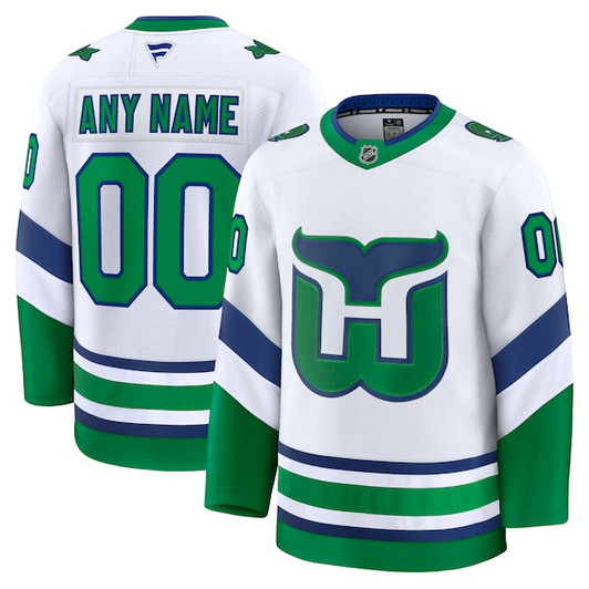 Men's Carolina Hurricanes Fanatics White Throwback Premium Custom Jersey
