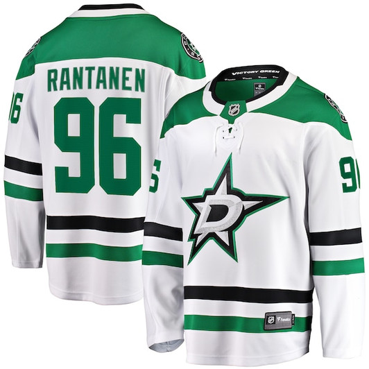 Men's Dallas Stars Mikko Rantanen Fanatics White Away Breakaway Jersey