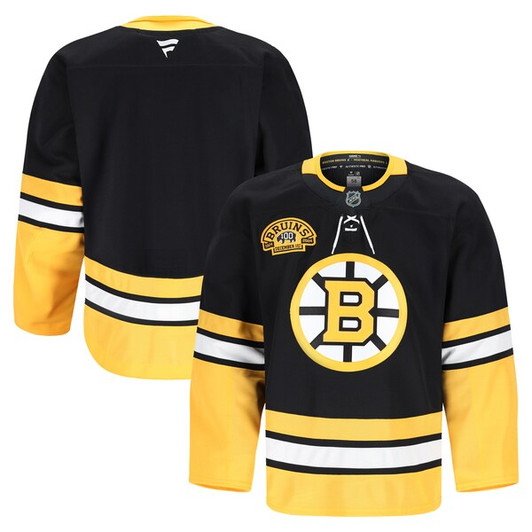 Men's Boston Bruins Fanatics Black 100th Anniversary  Pro Jersey