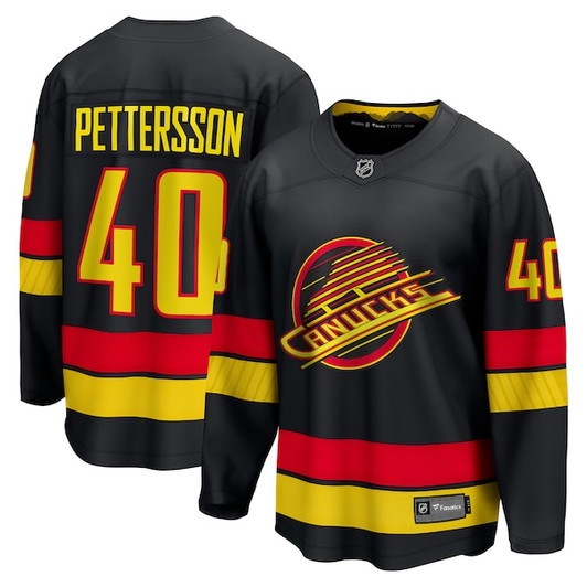 Men's Vancouver Canucks Elias Pettersson Fanatics Black  Breakaway Jersey