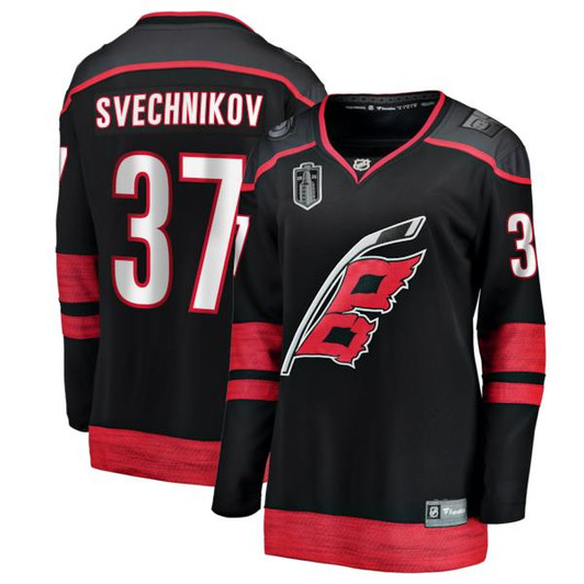 Women's Carolina Hurricanes Andrei Svechnikov Fanatics Black 2026 Stanley Cup Final Home Breakaway Jersey