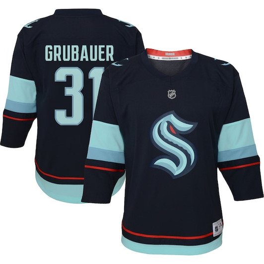 Infant Seattle Kraken Philipp Grubauer Deep Sea Blue Home Replica Player Jersey