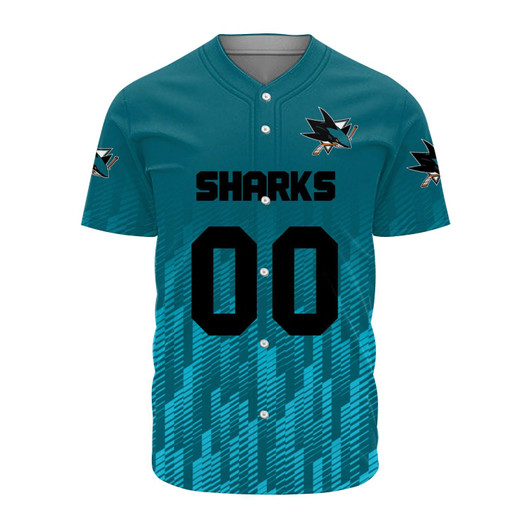 San Jose Sharks Baseball Jersey Logo Sport Ombre  - NHL