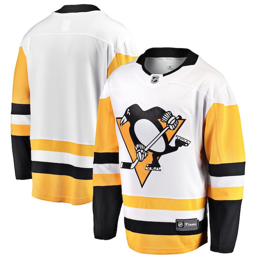 Men's Pittsburgh Penguins Fanatics White Away Breakaway Jersey