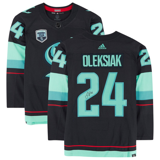 Jamie Oleksiak Seattle Kraken Fanatics  Autographed adidas  Jersey with Inaugural Season Jersey Patch - Deep Sea Blue
