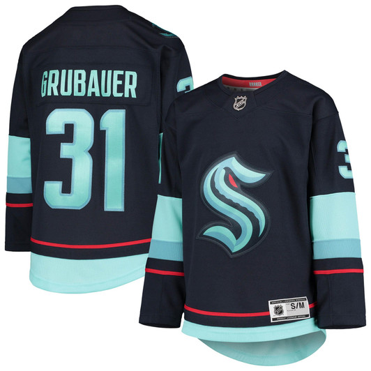 Philipp Grubauer Seattle Kraken  Home Premier Player Jersey - Deep Sea Blue