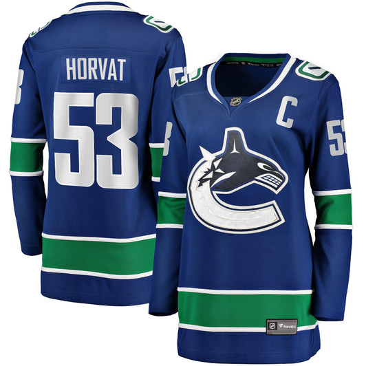 Bo Horvat Vancouver Canucks Fanatics Branded Women's Home Captain Patch Breakaway Player Jersey - Blue