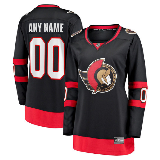 Ottawa Senators Fanatics Branded Women's 2020/21 Home Custom Breakaway Jersey - Black