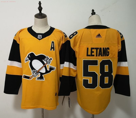 Pittsburgh Penguins Kris Letang #58 2020 Nhl Gold Jersey Jersey