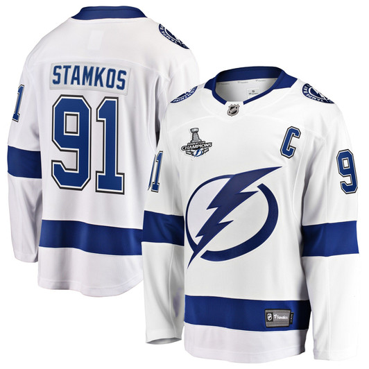 Men'S Fanatics Branded Steven Stamkos White Tampa Bay Lightning Away 2020 Stanley Cup Champions Breakaway Jersey