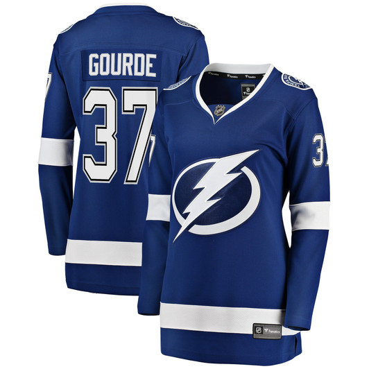 Women'S Fanatics Branded Tampa Bay Lightning Blue Yanni Gourde Breakaway Player Jersey
