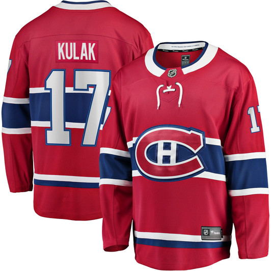 Men'S Fanatics Branded Brett Kulak Red Montreal Canadiens Home Breakaway Player Jersey