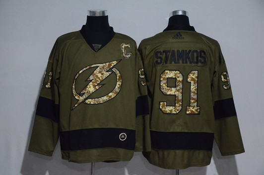 Tampa Bay Lightning Steven Stamkos 91 2021 Stadium Series Camo Jersey