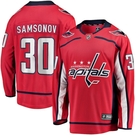 Ilya Samsonov Washington Capitals Fanatics Branded Replica Player Red 3D Jersey