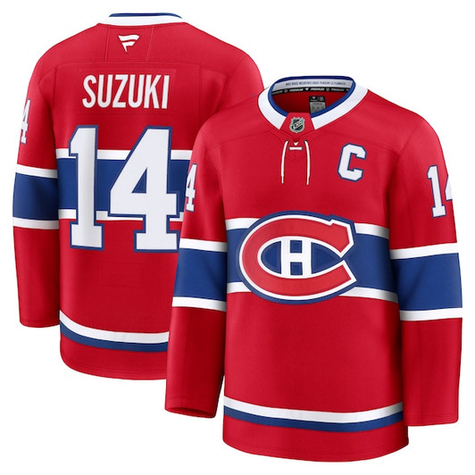 Men's Montreal Canadiens Nick Suzuki Fanatics Red Home Premium Jersey