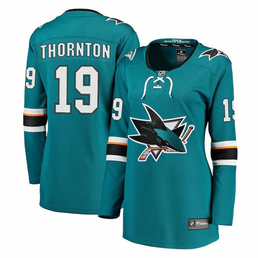 Joe Thornton San Jose Sharks Fanatics Branded Women'S Breakaway Jersey - Teal