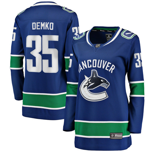 Women'S Fanatics Branded Thatcher Demko Blue Vancouver Canucks Home Breakaway Player Jersey