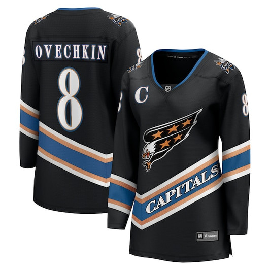 Women's Washington Capitals Alexander Ovechkin Fanatics Black 50th Anniversary Breakaway Jersey