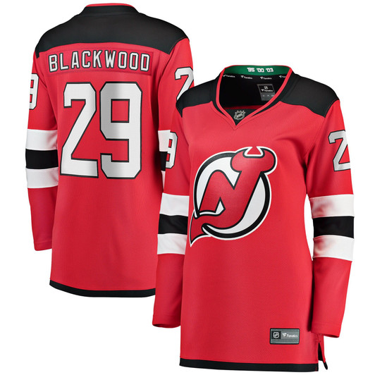 Women'S Fanatics Branded Mackenzie Blackwood Red New Jersey Devils Home Breakaway Player Jersey
