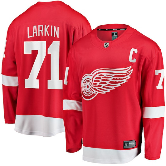 Men's Detroit Red Wings Dylan Larkin Fanatics Branded Red Captain Home Breakaway Jersey