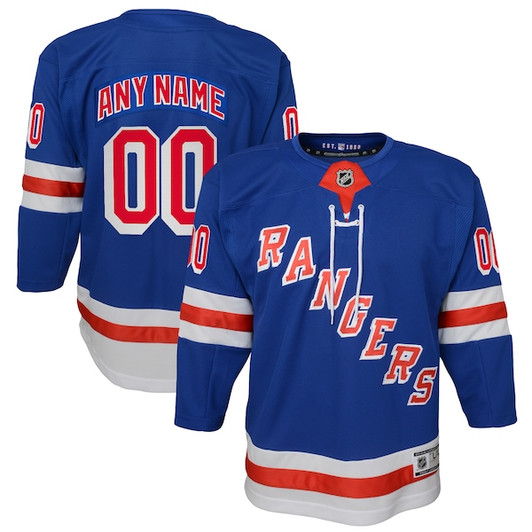Youth New York Rangers Blue Home Premier Custom Jersey