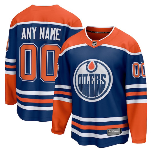 Men's Edmonton Oilers Fanatics Royal Home Breakaway Custom Jersey