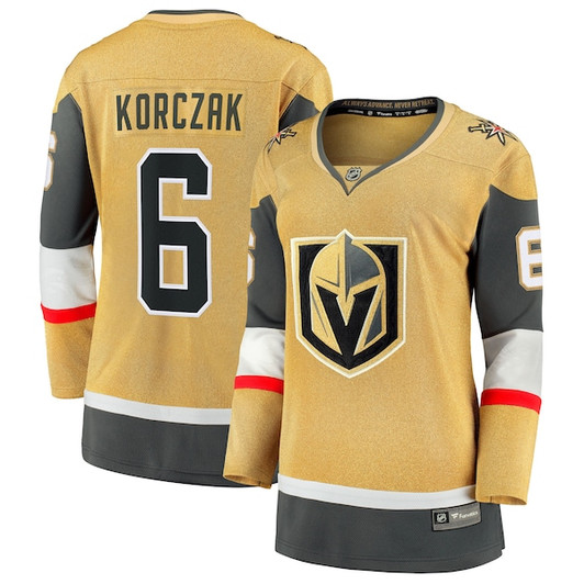 Women's Vegas Golden Knights Kaedan Korczak Fanatics Gold Home Breakaway Jersey