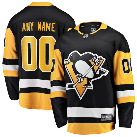 Men's Pittsburgh Penguins Fanatics Black Home Breakaway Custom Jersey
