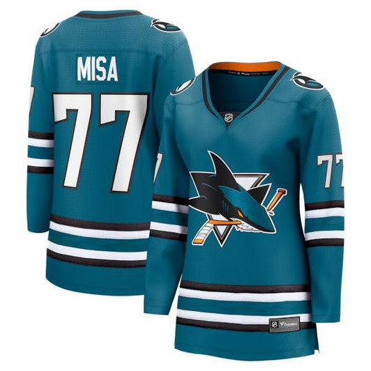 Women's San Jose Sharks Michael Misa Fanatics Teal Breakaway Jersey