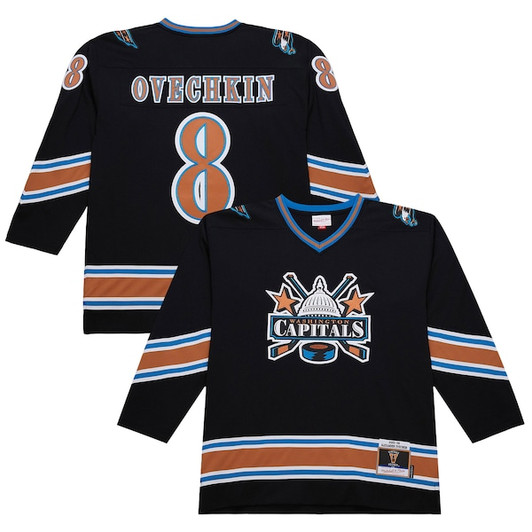 Men's Washington Capitals Alexander Ovechkin Mitchell & Ness Black 2005/06 Power Play Jersey