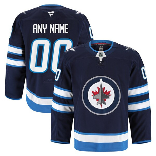 Men's Winnipeg Jets Fanatics Navy Home  Pro Custom Jersey