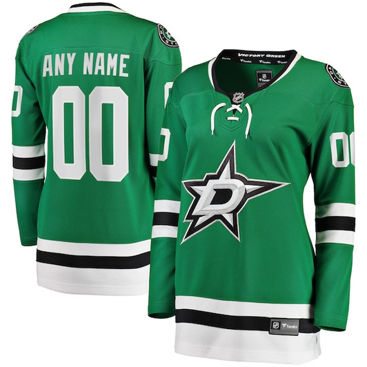 Women's Dallas Stars Fanatics Green Home Breakaway Custom Jersey