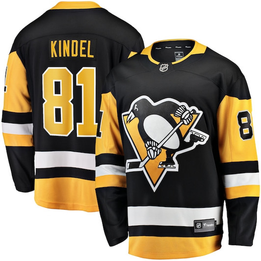 Men's Pittsburgh Penguins Ben Kindel Fanatics Black Home Breakaway Jersey