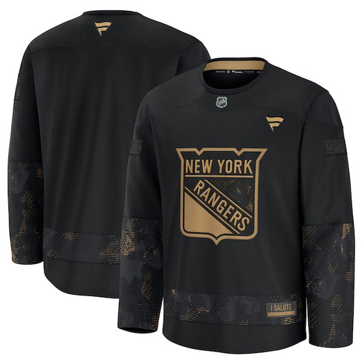Men's New York Rangers  Fanatics Black 2024 Military Appreciation Practice Jersey