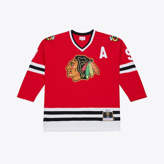Men's Chicago Blackhawks Bobby Hull Mitchell & Ness Red 1966 Power Play Jersey