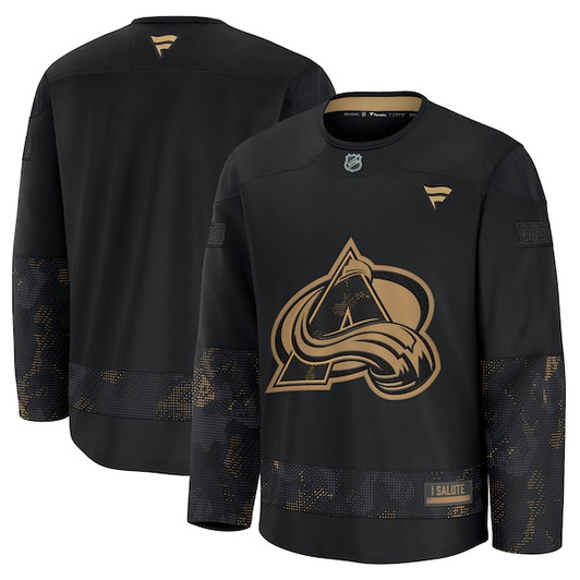 Men's Colorado Avalanche  Fanatics Black 2024 Military Appreciation Practice Jersey