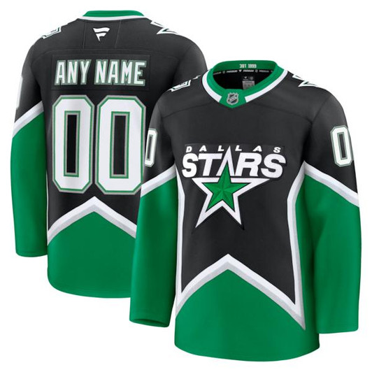 Men's Dallas Stars  Fanatics Black Alternate Premium Custom Jersey