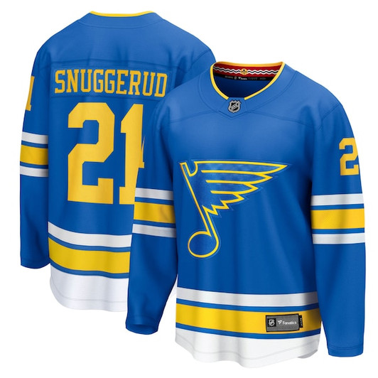 Men's St. Louis Blues Jimmy Snuggerud Fanatics Blue Home Breakaway Jersey