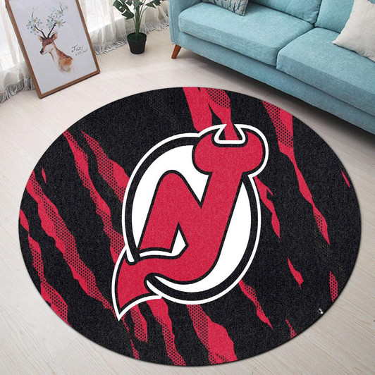 New Jersey Devils Round Rug Sport Style Keep Go On- NHL