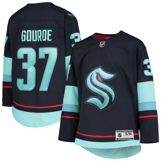 Yanni Gourde Seattle Kraken  Home Premier Player Jersey - Deep Sea Blue