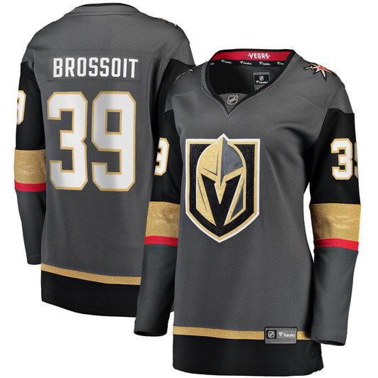 Laurent Brossoit Vegas Golden Knights Fanatics Branded Women's Home Breakaway Player Jersey - Gray