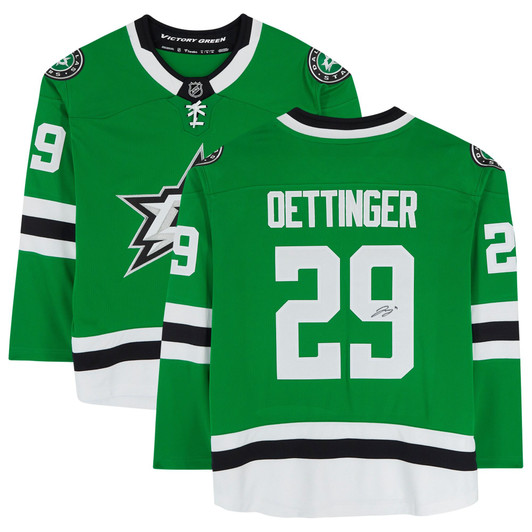 Jake Oettinger Dallas Stars Fanatics  Autographed Fanatics Breakaway Jersey