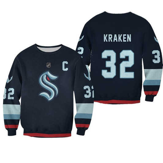 Seattle Kraken Nhl 2020 Blue Jersey Inspired Sweater